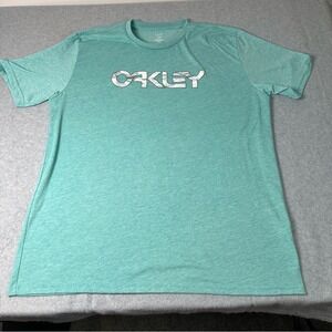 Oakley Buckle Exclusive Hydrolix Logo Graphic Tee Heather Teal Mens XL SS23